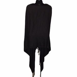 BIJOUX TERNER Black Jacquard Poncho~NWT